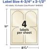 imageAvery Pearlized Ivory Arched Labels Sure Feed Technology PrinttoTheEdge 475quot x 35quot 40 Pearlized Ivory Labels LaserInkjet Printable40 labels