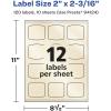 imageAvery Pearlized Ivory Arched Square Labels Sure Feed Technology PrinttoTheEdge 2quot x 2316quot 120 Pearlized Ivory Labels LaserInkjet Printable120 labels