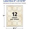 imageAvery Pearlized Ivory Arched Square Labels Sure Feed Technology PrinttoTheEdge 2quot x 2316quot 120 Pearlized Ivory Labels LaserInkjet Printable300 labels