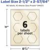 imageAvery Pearlized Ivory Hexagon Labels Sure Feed Technology PrinttoTheEdge 212quot x 25764quot 60 Pearlized Ivory Labels LaserInkjet Printable60 labels