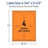 imageAvery Printable Arched Labels Sure Feed Technology 434quot x 312quot Bright Orange Labels PrinttoTheEdge LaserInkjet Printable 80 Total Great for Shipping and Wine Bottles80 labels
