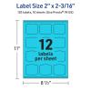 imageAvery Printable Arched Square Labels with Sure Feed Technology 2quot x 2316quot Bright Blue PrinttoTheEdge LaserInkjet 240 Total120 labels