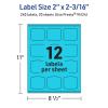 imageAvery Printable Arched Square Labels with Sure Feed Technology 2quot x 2316quot Bright Blue PrinttoTheEdge LaserInkjet 240 Total240 labels