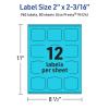 imageAvery Printable Arched Square Labels with Sure Feed Technology 2quot x 2316quot Bright Blue PrinttoTheEdge LaserInkjet 240 Total960 labels