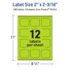 imageAvery Printable Arched Square Labels with Sure Feed Technology 2quot x 2316quot Bright Green PrinttoTheEdge LaserInkjet 240 Total480 labels