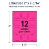 imageAvery Printable Arched Square Labels with Sure Feed Technology 2quot x 2316quot Neon Magenta PrinttoTheEdge LaserInkjet 240 Total960 labels