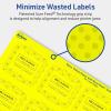 imageAvery Printable Arched Square Labels with Sure Feed Technology 2quot x 2316quot Neon Yellow PrinttoTheEdge LaserInkjet 240 Total960 labels