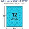 imageAvery Printable Heart Labels Sure Feed Technology 2932quot x 12732quot Bright Blue Labels PrinttoTheEdge LaserInkjet Printable 120 Total Great for Mailing Seals and Packaging240 labels