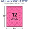imageAvery Printable Heart Labels Sure Feed Technology 2932quot x 12732quot Bright Pink Labels PrinttoTheEdge LaserInkjet Printable 120 Total Great for Mailing Seals and Packaging960 labels