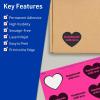 imageAvery Printable Heart Labels Sure Feed Technology 2932quot x 12732quot Neon Magenta Labels PrinttoTheEdge LaserInkjet Printable 120 Total Great for Mailing Seals and Packaging480 labels