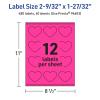 imageAvery Printable Heart Labels Sure Feed Technology 2932quot x 12732quot Neon Magenta Labels PrinttoTheEdge LaserInkjet Printable 120 Total Great for Mailing Seals and Packaging480 labels
