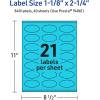 imageAvery Printable Oval Scalloped Labels Sure Feed Technology 118quot x 214quot Bright Blue Labels PrinttoTheEdge LaserInkjet Printable 1680 Total Great for Candles and Jars840 labels