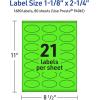imageAvery Printable Oval Scalloped Labels Sure Feed Technology 118quot x 214quot Neon Green Labels PrinttoTheEdge LaserInkjet Printable 210 Total Great for Candles and Jars1 680 labels