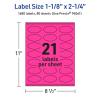 imageAvery Printable Oval Scalloped Labels Sure Feed Technology 118quot x 214quot Neon Magenta Labels PrinttoTheEdge LaserInkjet Printable 420 Total Great for Candles and Jars1 680 labels