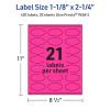 imageAvery Printable Oval Scalloped Labels Sure Feed Technology 118quot x 214quot Neon Magenta Labels PrinttoTheEdge LaserInkjet Printable 420 Total Great for Candles and Jars420 labels