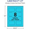 imageAvery Printable Rectangle Scalloped Labels Sure Feed Technology 2quot x 3quot Bright Blue Labels PrinttoTheEdge LaserInkjet Printable 80 Total Great for Mailing and Candles80 labels