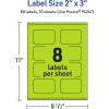 imageAvery Printable Rectangle Scalloped Labels Sure Feed Technology 2quot x 3quot Bright Green Labels PrinttoTheEdge LaserInkjet Printable 80 Total Great for Mailing and Candles80 labels