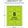 imageAvery Printable Rectangle Scalloped Labels Sure Feed Technology 2quot x 3quot Bright Green Labels PrinttoTheEdge LaserInkjet Printable 80 Total Great for Mailing and Candles640 labels
