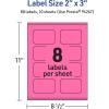imageAvery Printable Rectangle Scalloped Labels Sure Feed Technology 2quot x 3quot Bright Pink Labels PrinttoTheEdge LaserInkjet Printable 80 Total Great for Mailing and Candles80 labels