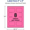 imageAvery Printable Rectangle Scalloped Labels Sure Feed Technology 2quot x 3quot Bright Pink Labels PrinttoTheEdge LaserInkjet Printable 80 Total Great for Mailing and Candles160 labels