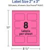 imageAvery Printable Rectangle Scalloped Labels Sure Feed Technology 2quot x 3quot Bright Pink Labels PrinttoTheEdge LaserInkjet Printable 80 Total Great for Mailing and Candles320 labels
