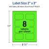imageAvery Printable Rectangle Scalloped Labels Sure Feed Technology 2quot x 3quot Neon Green Labels PrinttoTheEdge LaserInkjet Printable 80 Total Great for Mailing and Candles640 labels
