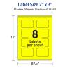 imageAvery Printable Rectangle Scalloped Labels Sure Feed Technology 2quot x 3quot Neon Yellow Labels PrinttoTheEdge LaserInkjet Printable 80 Total Great for Mailing and Candles80 labels
