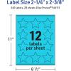 imageAvery Printable Star Labels Sure Feed Technology 214quot x 238quot Bright Blue Labels PrinttoTheEdge LaserInkjet 120 Total Great for Reward Stickers and Mailing Seals240 labels