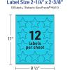 imageAvery Printable Star Labels Sure Feed Technology 214quot x 238quot Bright Blue Labels PrinttoTheEdge LaserInkjet 120 Total Great for Reward Stickers and Mailing Seals120 labels