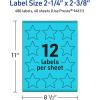 imageAvery Printable Star Labels Sure Feed Technology 214quot x 238quot Bright Blue Labels PrinttoTheEdge LaserInkjet 120 Total Great for Reward Stickers and Mailing Seals480 labels
