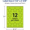 imageAvery Printable Star Labels Sure Feed Technology 214quot x 238quot Bright Green Labels PrinttoTheEdge LaserInkjet 120 Total Great for Reward Stickers and Mailing Seals120 labels
