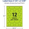 imageAvery Printable Star Labels Sure Feed Technology 214quot x 238quot Bright Green Labels PrinttoTheEdge LaserInkjet 120 Total Great for Reward Stickers and Mailing Seals240 labels