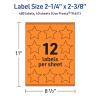 imageAvery Printable Star Labels Sure Feed Technology 214quot x 238quot Bright Orange Labels PrinttoTheEdge LaserInkjet 120 Total Great for Reward Stickers and Mailing Seals480 labels