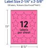 imageAvery Printable Star Labels Sure Feed Technology 214quot x 238quot Bright Pink Labels PrinttoTheEdge LaserInkjet 240 Total Great for Reward Stickers and Mailing Seals120 labels
