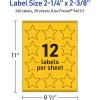 imageAvery Printable Star Labels Sure Feed Technology 214quot x 238quot Bright Yellow Labels PrinttoTheEdge LaserInkjet 120 Total Great for Reward Stickers and Mailing Seals240 labels