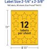 imageAvery Printable Star Labels Sure Feed Technology 214quot x 238quot Bright Yellow Labels PrinttoTheEdge LaserInkjet 120 Total Great for Reward Stickers and Mailing Seals960 labels