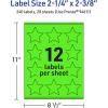 imageAvery Printable Star Labels Sure Feed Technology 214quot x 238quot Neon Green Labels PrinttoTheEdge LaserInkjet 120 Total Great for Reward Stickers and Mailing Seals240 labels