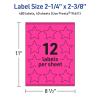imageAvery Printable Star Labels Sure Feed Technology 214quot x 238quot Neon Magenta Labels PrinttoTheEdge LaserInkjet 120 Total Great for Reward Stickers and Mailing Seals480 labels