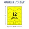 imageAvery Printable Star Labels Sure Feed Technology 214quot x 238quot Neon Yellow Labels PrinttoTheEdge LaserInkjet 120 Total Great for Reward Stickers and Mailing Seals240 labels