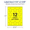 imageAvery Printable Star Labels Sure Feed Technology 214quot x 238quot Neon Yellow Labels PrinttoTheEdge LaserInkjet 120 Total Great for Reward Stickers and Mailing Seals480 labels