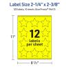 imageAvery Printable Star Labels Sure Feed Technology 214quot x 238quot Neon Yellow Labels PrinttoTheEdge LaserInkjet 120 Total Great for Reward Stickers and Mailing Seals120 labels