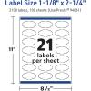 imageAvery TrueBlock Matte White Oval Scalloped Labels with Sure Feed 118quot x 214quot 210 Matte White Labels PrinttoTheEdge LaserInkjet Printable Labels Great for Packaging and Product Labels2 100 labels