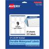 imageAvery Durable Waterproof Arched Labels Sure Feed Technology 3quot x 225quot 90 Labels PrinttoTheEdge LaserPigmentBased Inkjet Printable225 labels