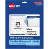 imageAvery Durable Waterproof Oval Scalloped Labels Sure Feed Technology 118quot x 214quot 210 Total Oil and TearResistant Waterproof Labels PrinttoTheEdge LaserPigmentBased Inkjet Printable2 100 labels