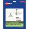 imageAvery EcoFriendly Matte White Recycled Hexagon Labels 212quot x 25764quot PrinttoTheEdge Matte White Labels Permanent Adhesive LaserInkjet Printable 60 Total150 labels