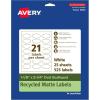 imageAvery EcoFriendly Matte White Recycled Oval Scalloped Labels 118quot x 214quot PrinttoTheEdge Matte White Labels Permanent Adhesive LaserInkjet Printable 210 Total525 labels