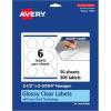 imageAvery Glossy Clear Hexagon Labels Sure Feed Technology 212quot x 25764quot 60 Glossy Clear Labels PrinttoTheEdge LaserInkjet Printable300 labels