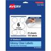 imageAvery Glossy Clear Starburst Labels Sure Feed Technology 3quot 150 Glossy Clear Labels PrinttoTheEdge LaserInkjet Printable150 labels