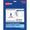 imageAvery Glossy White Rectangle Scalloped Labels Sure Feed Technology 2quot x 3quot 80 Glossy White Labels PrinttoTheEdge Permanent Adhesive LaserInkjet Printable800 labels