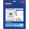 imageAvery Glossy White Starburst Labels Sure Feed Technology 1quot 1200 Glossy White Labels PrinttoTheEdge Permanent Adhesive LaserInkjet Printable1 200 labels